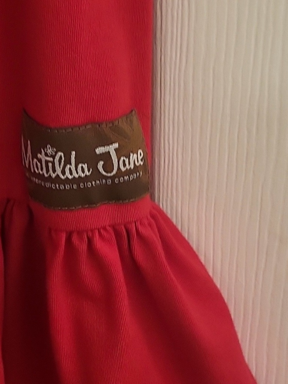 Matilda Jane Bright Red Ruffle Dress Detail - Picture 2 of 3